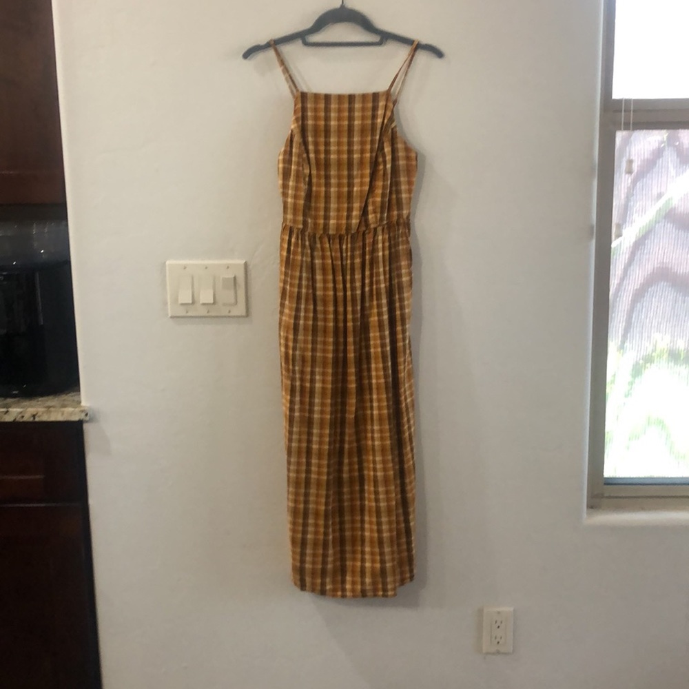 Sleeveless Plaid Midi Dress